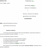 Lettre de demande d'autorisation d'exercer le commerce